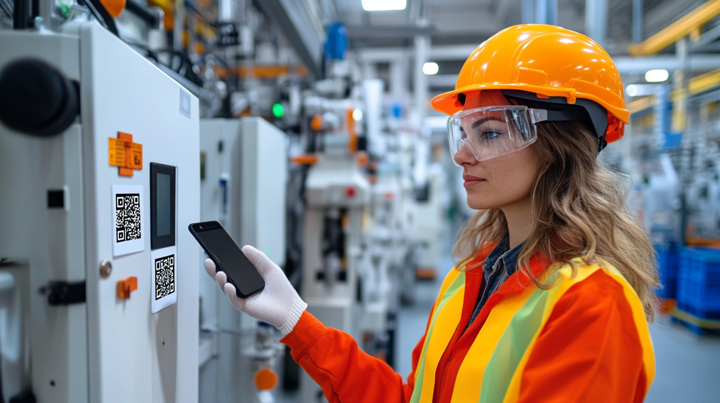 Profissional usando QR Code para gestão de equipamentos